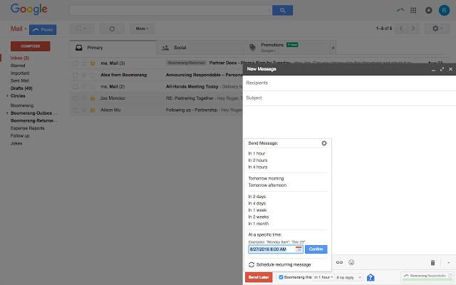 similar to boomerang for gmail